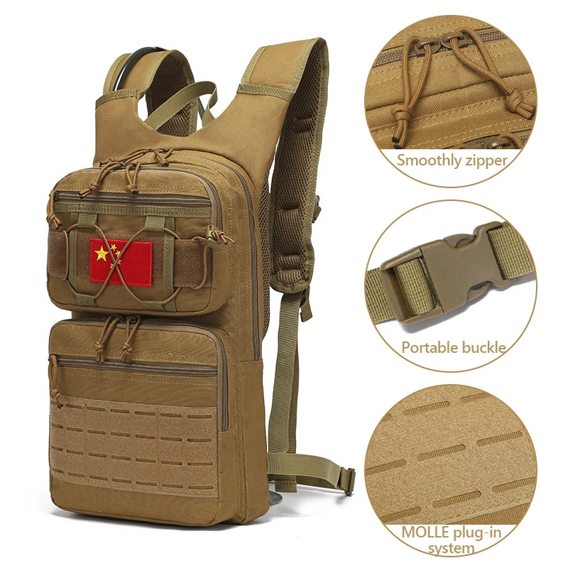 Mochila de hidratación para hombre, bolsa de asalto táctico para deportes al aire libre, escalada, ciclismo, bicicleta de agua, Molle, Camping, senderismo - imagen 2
