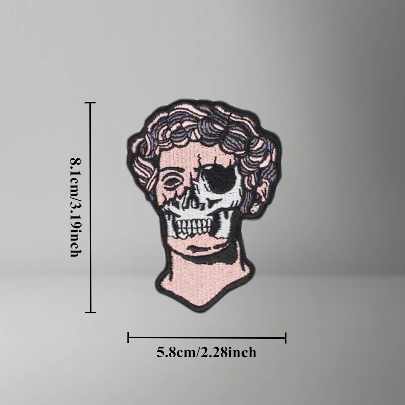 Parche bordado de calavera de David para ropa, insignia de moral táctica, parches de gancho y bucle, pegatinas para mochila, apliques - imagen 5