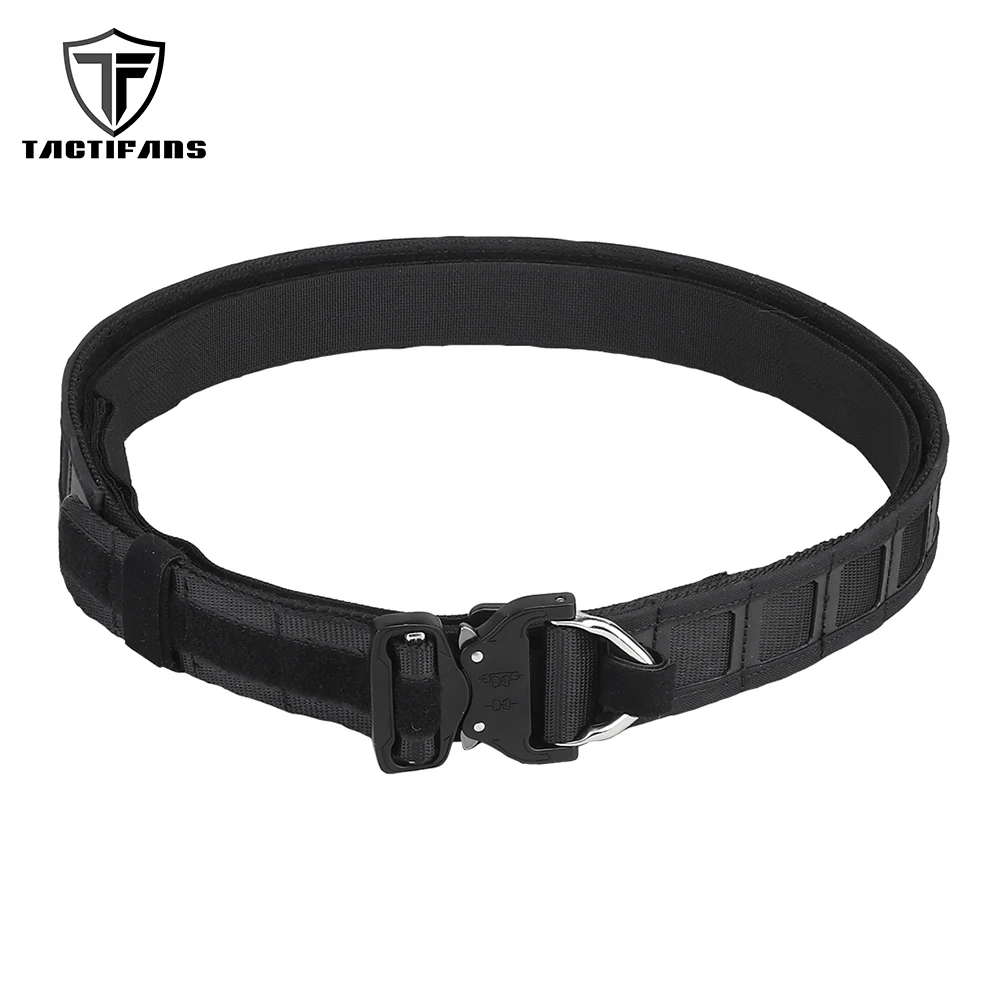 Cinturón de combate de 1,5 pulgadas para caza, de liberación rápida hebilla de Metal, cinturones MOLLE de 3 capas, accesorios de equipo táctico de tiro Airsoft