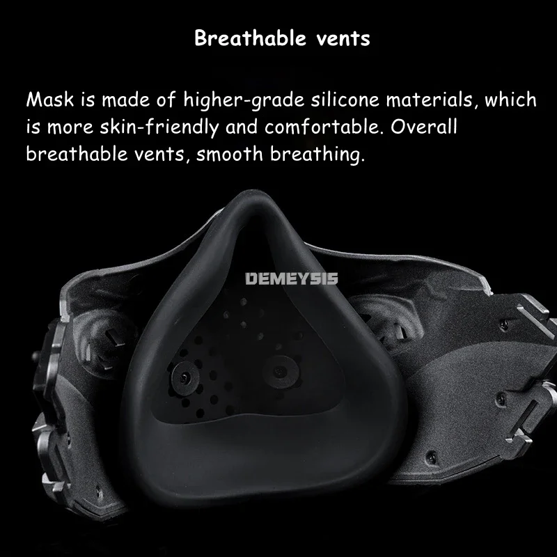 Máscara de calavera táctica Airsoft máscaras de media cara ajustable transpirable para Paintball CS Cosplay equipo de protección de Halloween - imagen 5