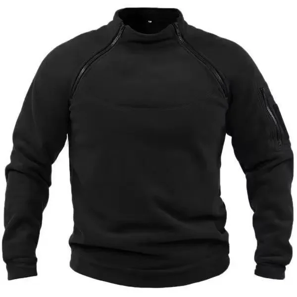Jersey táctico de carga para hombre, sudadera militar informal, chaquetas de lana con cuello simulado, senderismo, Camping, escalada, senderismo, cortavientos - imagen 3