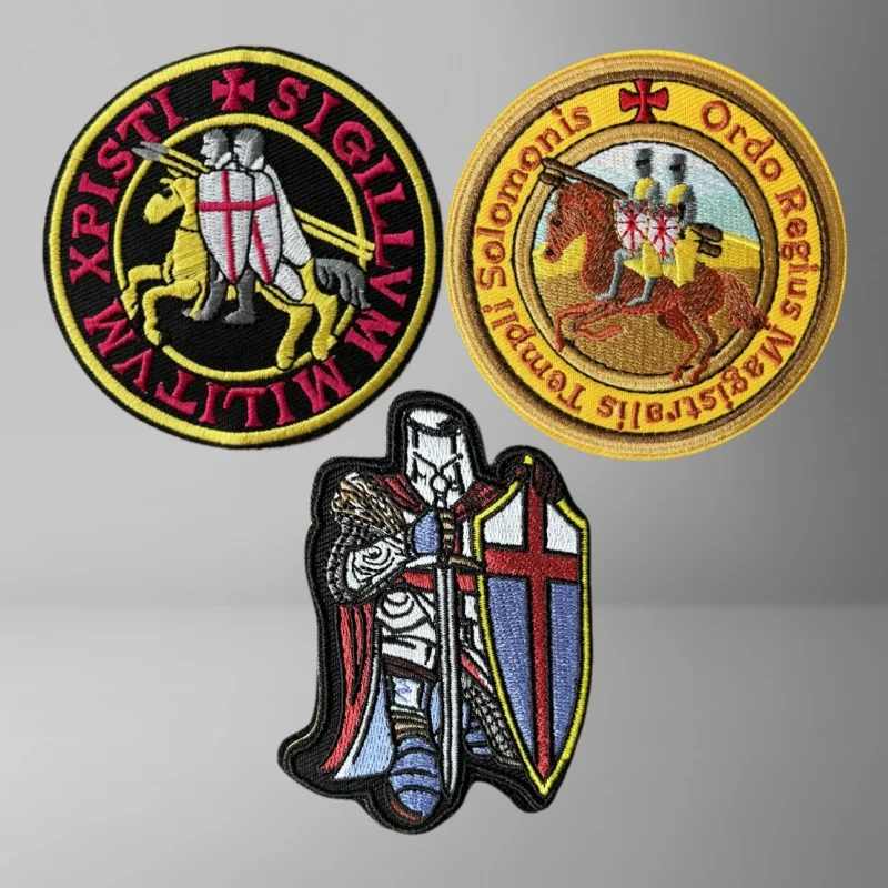 Parche bordado táctico "TEMPLAR KNIGHTS", insignia de moral militar, parches con gancho, pegatinas para mochila, brazalete de ropa