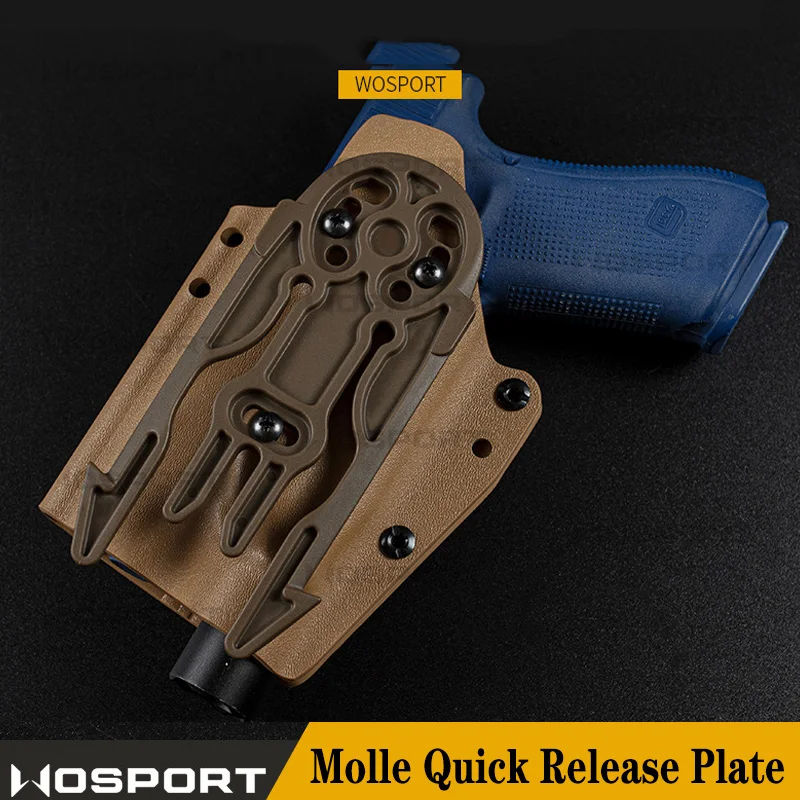 Placa de liberación rápida Molle táctica, adaptador de plataforma para funda de pistola, Kit de sistema de bloqueo rápido con accesorios de caza QLS 19 22 - imagen 3