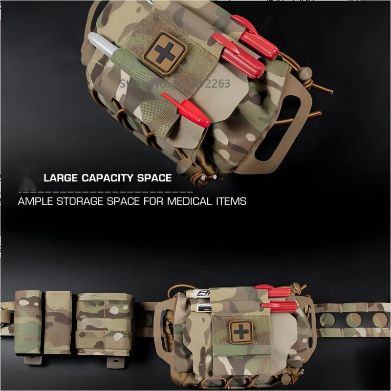 Botiquín de primeros auxilios de despliegue rápido, bolsa médica táctica Molle, kits IFAK, bolsa de supervivencia de emergencia militar para caza al aire libre - imagen 5