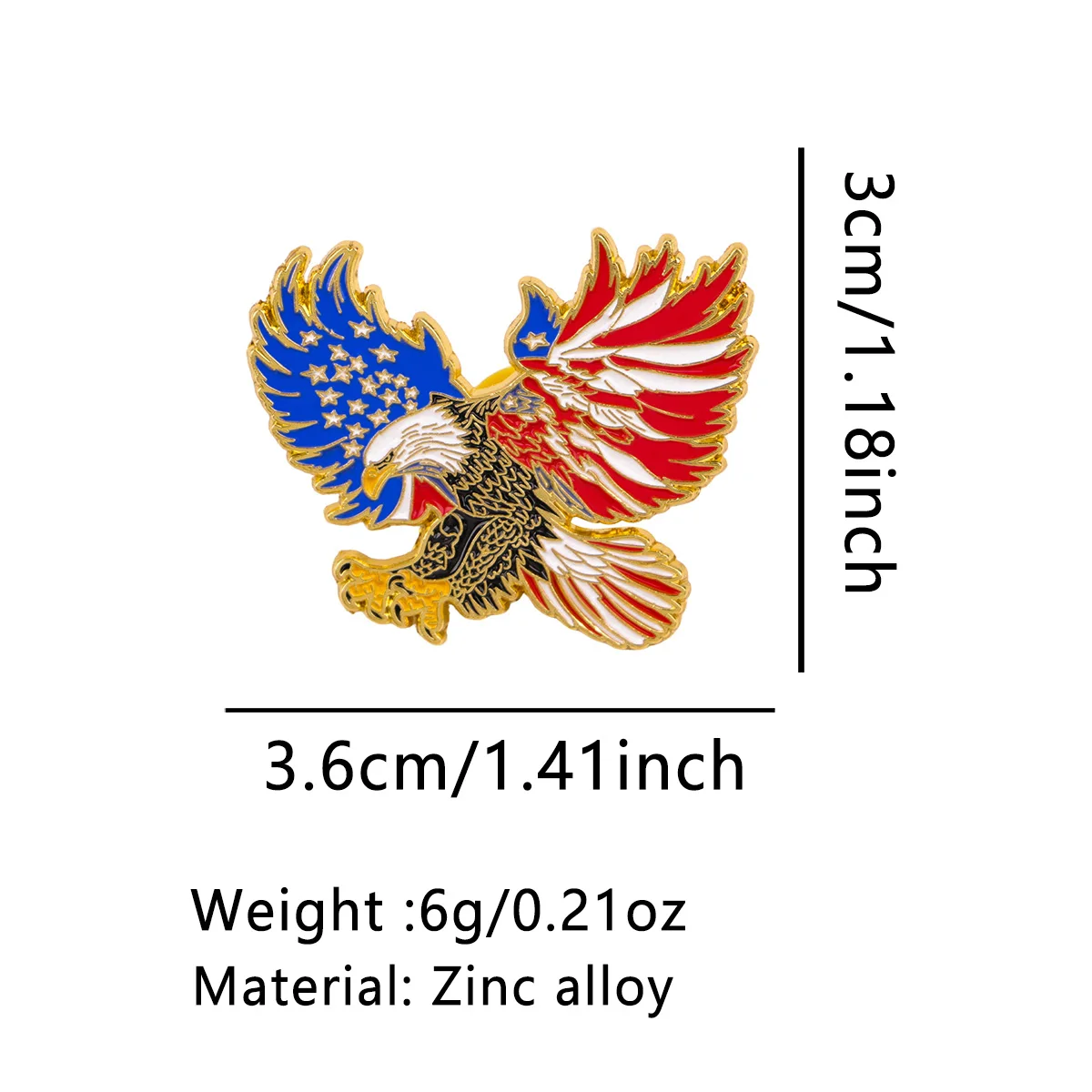 Pin de Esmalte con Diseño de Águila y Bandera Estadounidense, Insignia para Solapa, Broche para Chaquetas, Mochilas, Sombreros, Joyería de Moda, Regalo para el 250 Aniversario - imagen 5