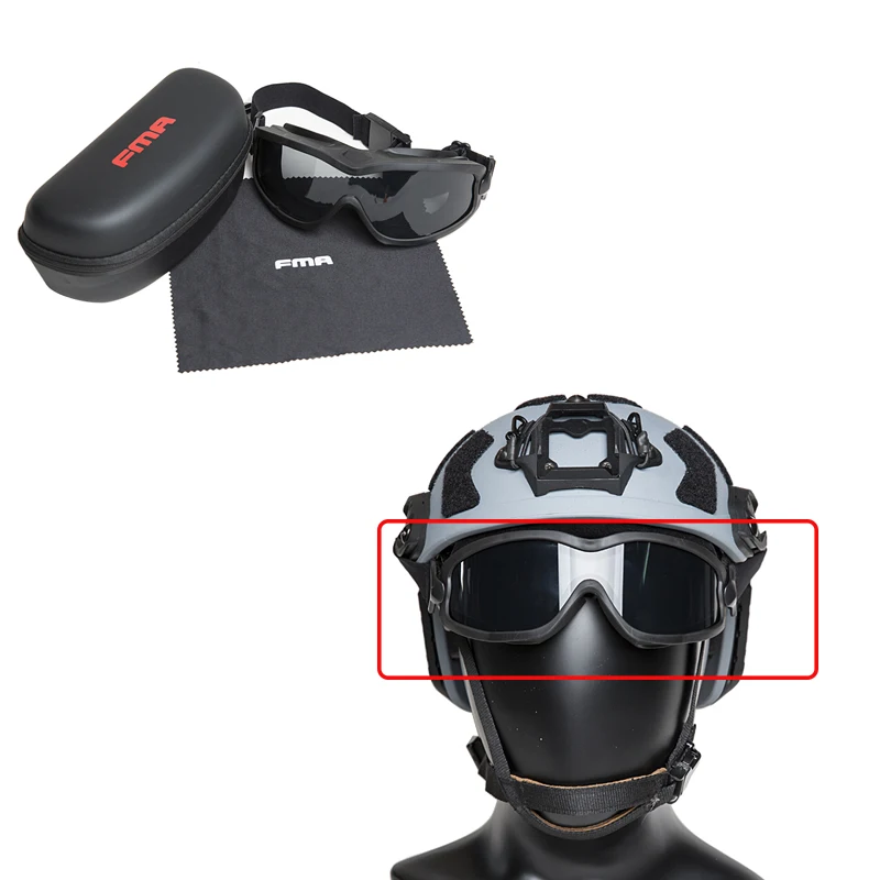 Gafas antipolvo antiniebla de una/doble capa, equipos de acampada, gafas tácticas de la serie FMA JT Spectra - imagen 2