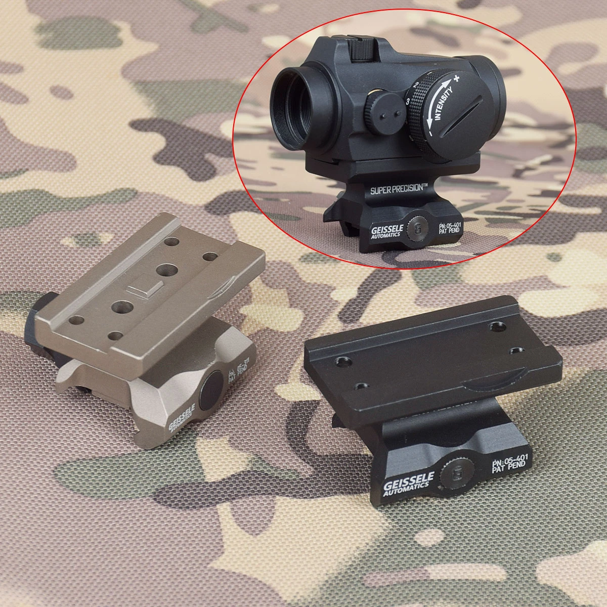 GEISSELE-mira telescópica táctica de Metal para Airsoft T01 T02, visor de punto rojo, soporte rápido óptico, Riel de 20mm