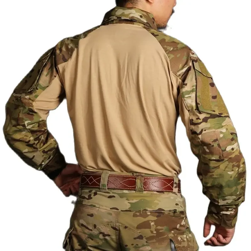 Camisas tácticas GEN3, camisa de combate de manga larga para hombre, ropa de caza Ripstop con cremallera 1/4, camisetas de entrenamiento CP Camoufalge Airsoft - imagen 5