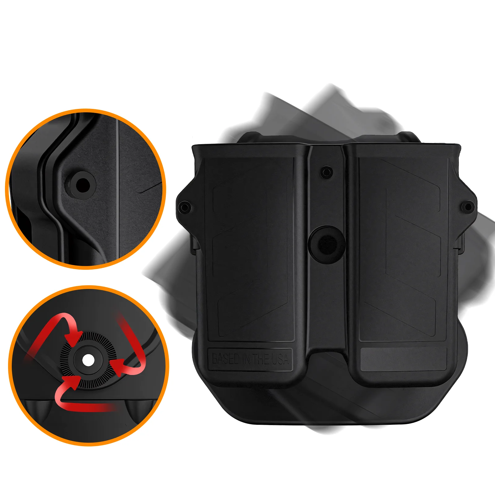 Portaherramientas Universal doble soporte para revistas pistola Mag portador para 9mm 10mm.40.45 funda para revistas de doble pila individual - imagen 4