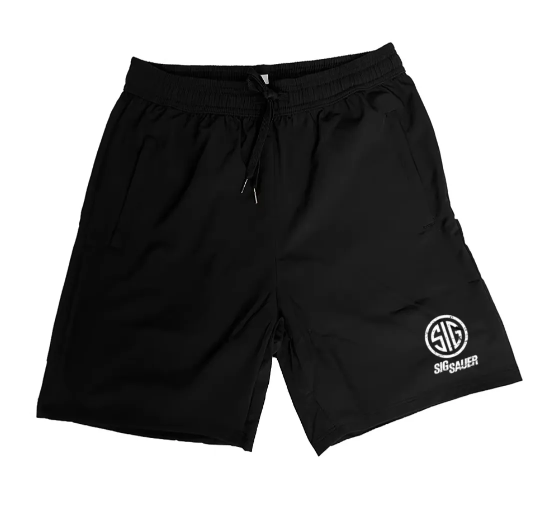 Pantalones cortos secado rápido negro/verde para aire libre y correr