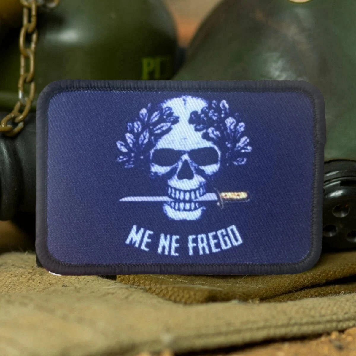 Parche táctico Me Ne Frego Morale con estampado de calavera, parches de gancho y bucle, brazalete militar, mochila, chaleco, pegatinas - imagen 5