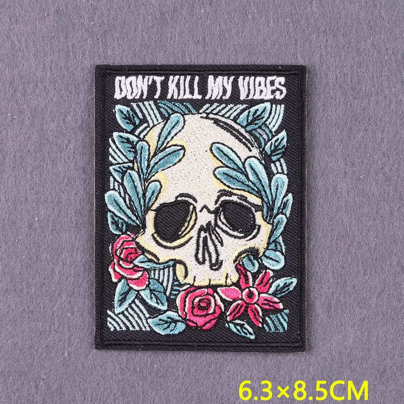 Parches bordados de Humor negro en la ropa, rayas, eslogan divertido DIY, parches para planchar en la ropa, insignias en la decoración de la mochila - imagen 2