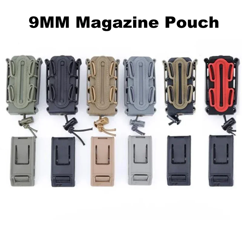 Bolsa de revista flexible táctica Fast Mag para 9 mm Luger /.45 ACP Mag para MOLLE y clips para cinturón negro tostado verde - imagen 2