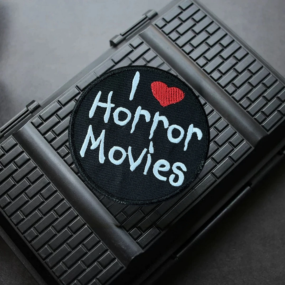 Parche bordado I LOVE HORROR MOVIES, insignia de moral táctica, brazalete militar, parches de gancho y bucle, pegatina para ropa, mochila - imagen 4
