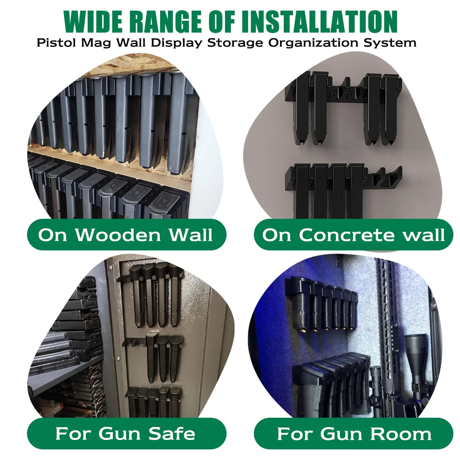 Portarrollos magnético para Glock con imán más fuerte N52, pantalla de pared Mag, sistema de organización de almacenamiento, pared segura para pistola - imagen 5