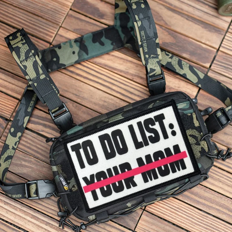 "TO DO UST:..." Parche con estampado táctico para ropa, insignia de moral, parches militares con gancho, pegatina para mochila, brazalete