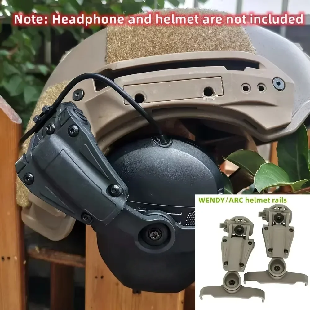 Soporte de auriculares táctico, adaptador de casco Wendy para Walker's Razor, protección auditiva electrónica delgada, auriculares de tiro - imagen 3