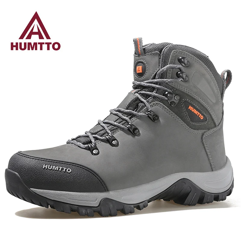 HUMTTO-zapatos de senderismo impermeables para hombre, botas de caza tácticas para combate en el desierto, botas de trekking para hombre, zapatillas de deporte de cuero cálidas - imagen 2
