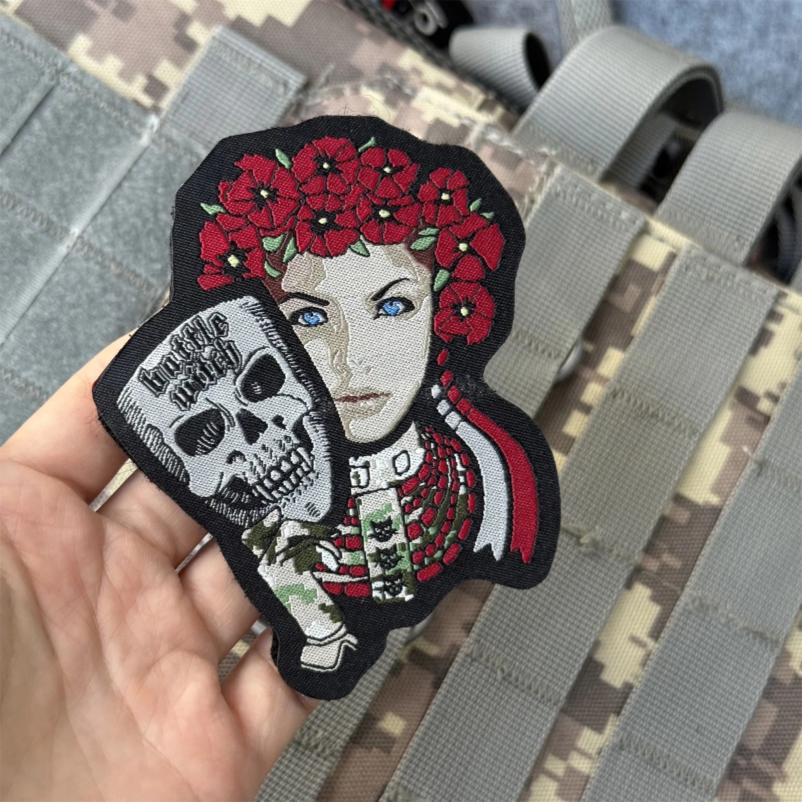 Parche táctico con insignia de moral tejida de Chevron de bruja de batalla para ropa, parches militares con gancho y bucle, apliques adhesivos para mochila - imagen 3