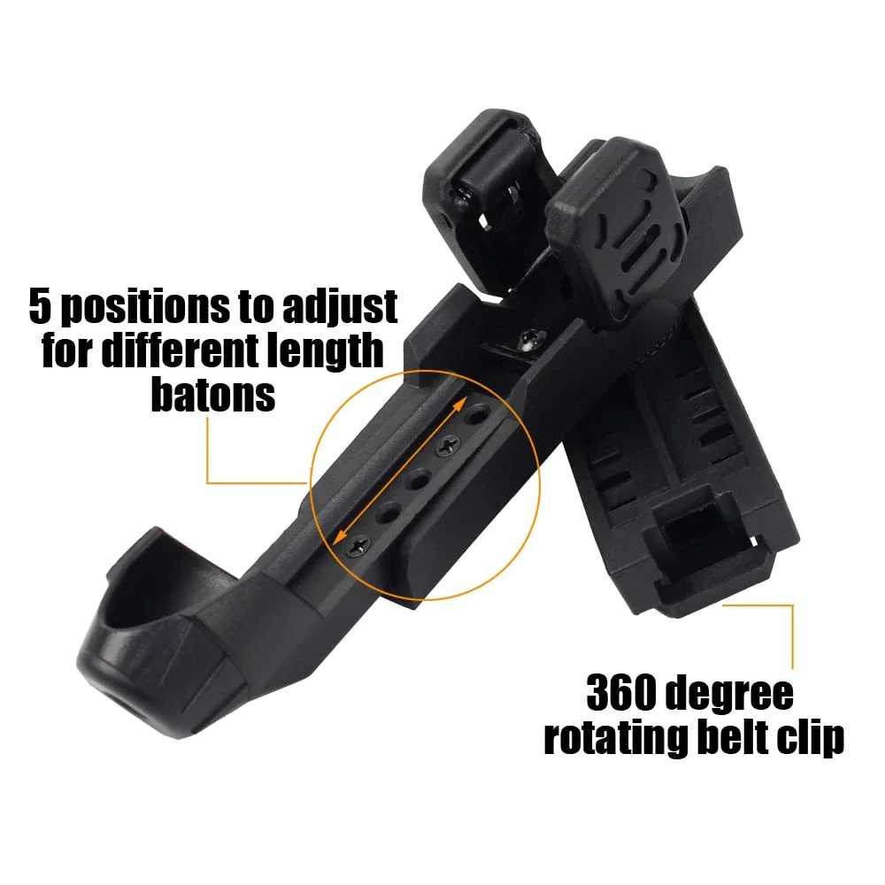 Bolsa táctica para bastón expandible de 21 "-26", funda para bastón MOLLE giratoria de 360 grados, soporte para bastón telescópico para cinturón de servicio - imagen 5