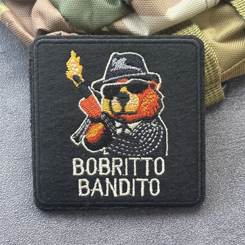 Parche bordado militar táctico "BOBRITTO BANDITO", insignias de moral con gancho, parches para ropa, pegatinas para mochila - imagen 4