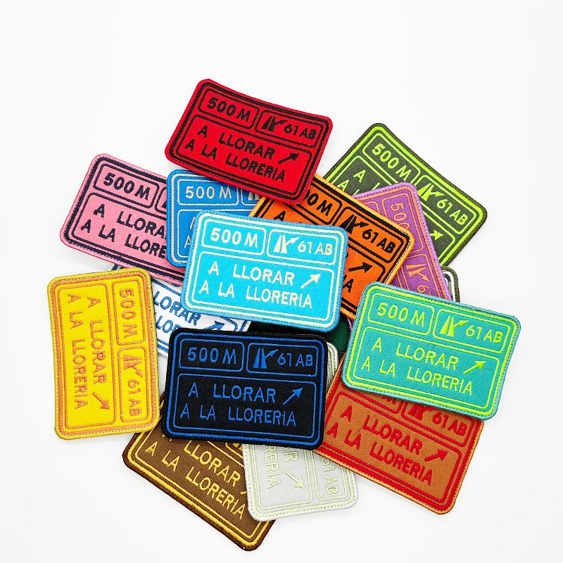 Parches bordados A LLORAR A LA LLORERIA rayas España insignia militar táctica gancho respaldo o planchar para Amy mochilas sombreros