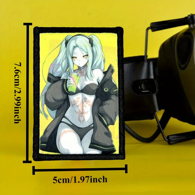 Parches de gancho y bucle con estampado de Chica de Anime, parche de insignia de moral táctica de belleza para Bikini, brazalete militar, ropa, pegatinas para mochila - imagen 3