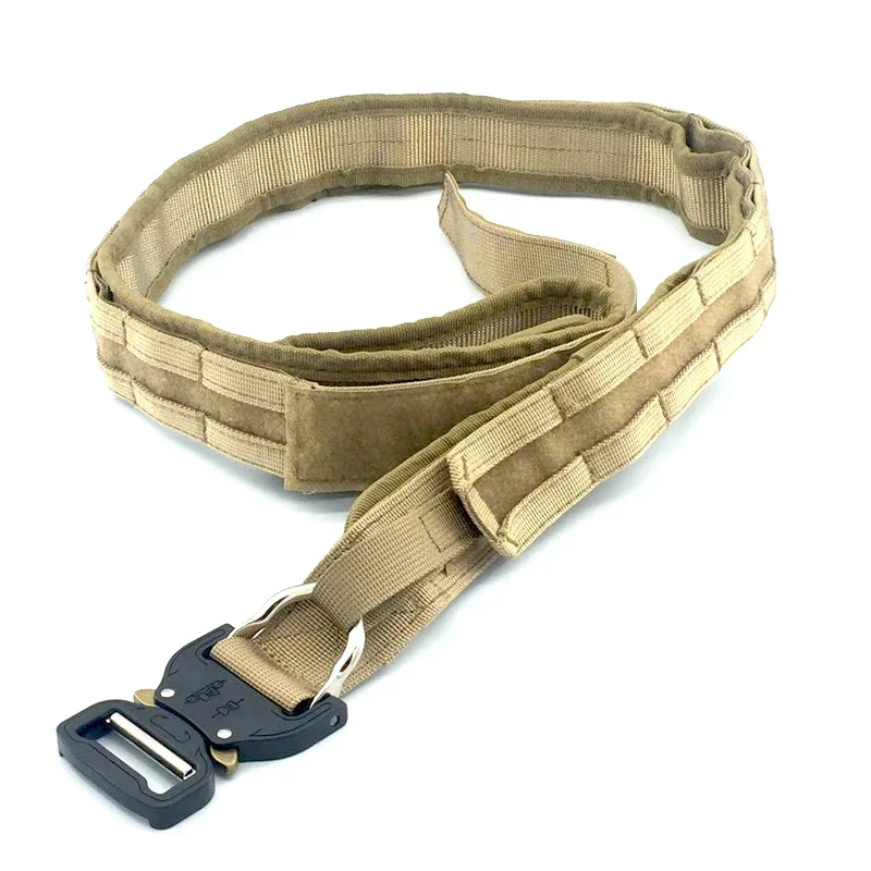 Cinturón MOLLE de liberación rápida, cinturón táctico resistente de doble capa, 3,8 cm, 125cm, 130cm, 135cm de longitud para entrenamiento de tiro - imagen 5