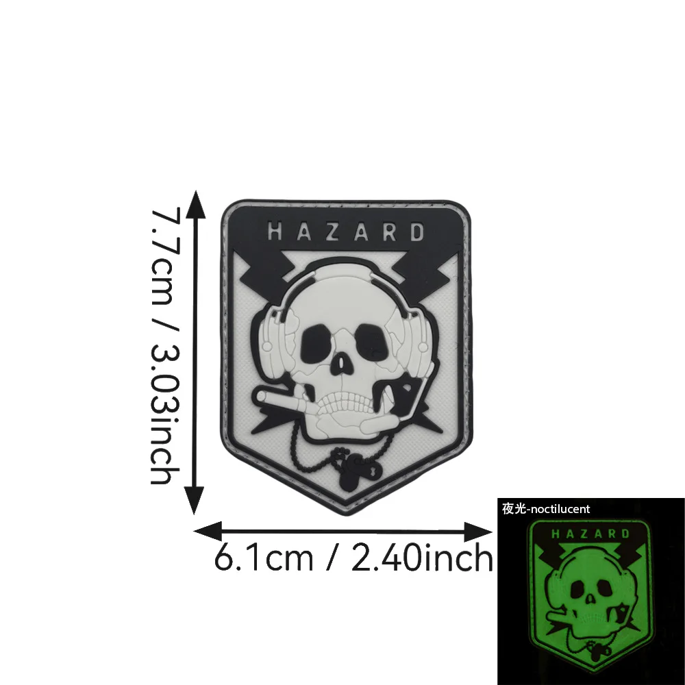 Dangerous Skeleton Soldier Morale Tactical Patch Military Armband 3D PVC Hook and Loop Patches for Clothing Backpack Sticker - imagen 3
