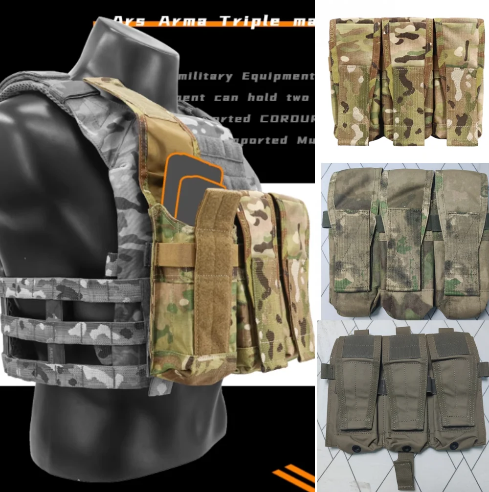 Chaleco táctico Molle Triple bolsa para revistas bolsa doble individual Mag bolsa de accesorios para M4 AK 762 mag - imagen 2