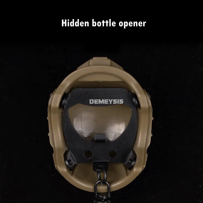 Mini llavero abridor de botellas de cerveza portátil, diseño de casco táctico, mochila, accesorios, decoración colgante, regalo - imagen 4