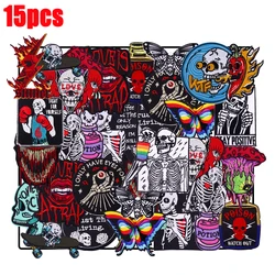 Parche bordado termoadhesivo calavera punk táctico – Para coser o planchar