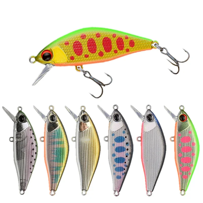 Señuelo de Pesca Minnow, 45mm, 4g, cebo de corriente que se hunde, Pesca dura Issen para trucha, Lucio, perca, lubina, diseño japonés - imagen 2