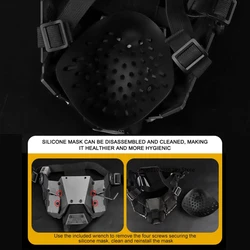 Máscara cyberpunk Airsoft: media cara desmontable antiniebla