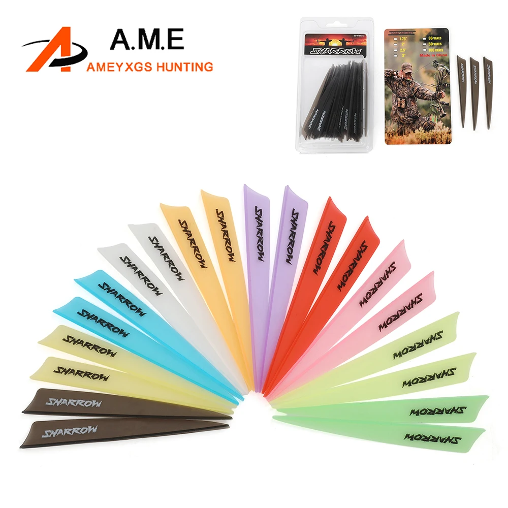 50 Uds pluma de flecha de goma 2/3/4 pulgadas paleta de flecha transparente Fletching flecha de carbono tiro con arco objetivo de caza - imagen 2