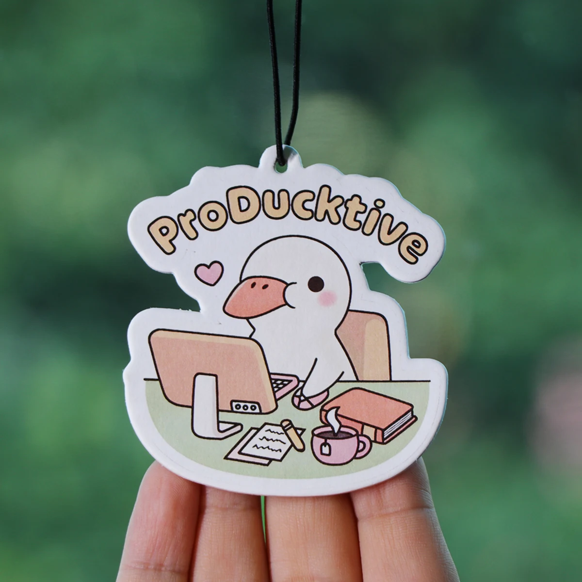 Tabletas de aromaterapia para coche, pato divertido, colgante de fragancia para Interior de coche, citas de oficina, ambientador, decoración colgante para espejo retrovisor - imagen 5