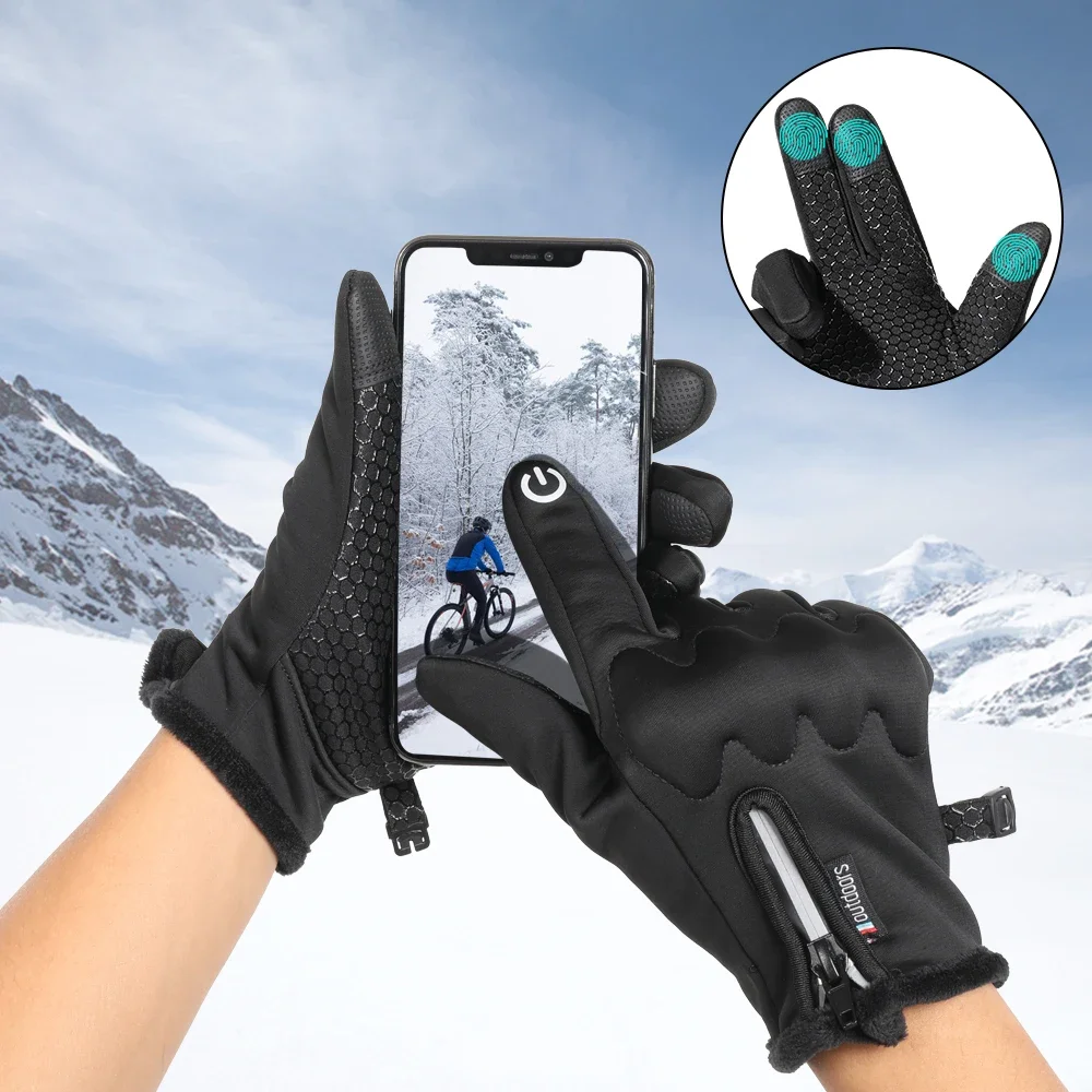 Guantes de dedo completo para motocicleta con pantalla táctil, cálidos para invierno, Moto, Motocross, motociclista, Enduro, equipo de protección impermeable para hombres y mujeres - imagen 5