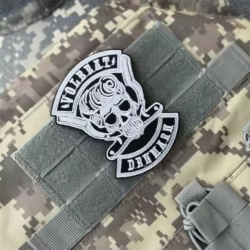 Parche de roca, esqueleto, insignia de moral táctica, apliques militares, emblema, pegatina para mochila, parches bordados con gancho para ropa