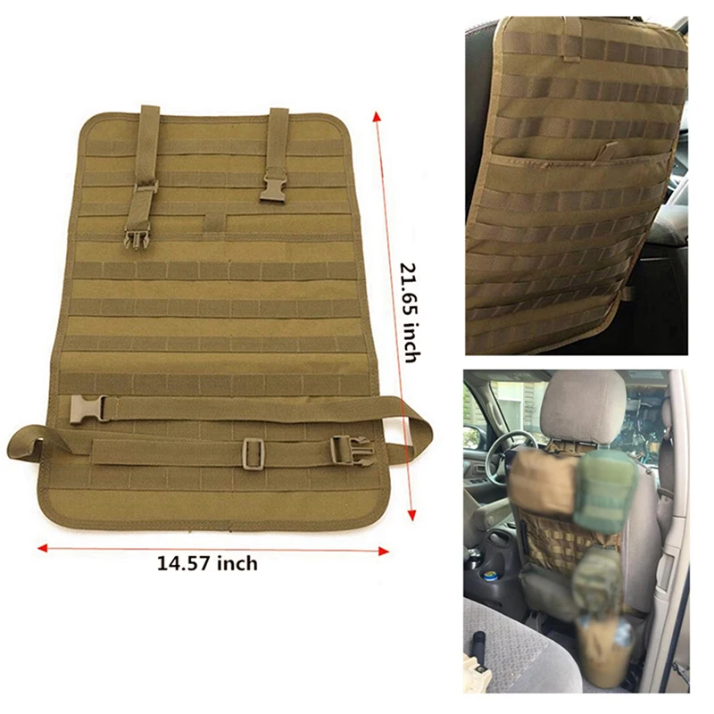 Bolsa táctica Molle para asiento trasero de coche, organizador de almacenamiento, funda de asiento multifunción, Protector de Panel de vehículo - imagen 5