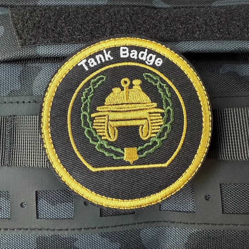 Parche bordado, insignia de tanque, gancho y bucle, parche táctico, brazalete, mochila, ropa, pegatina decorativa