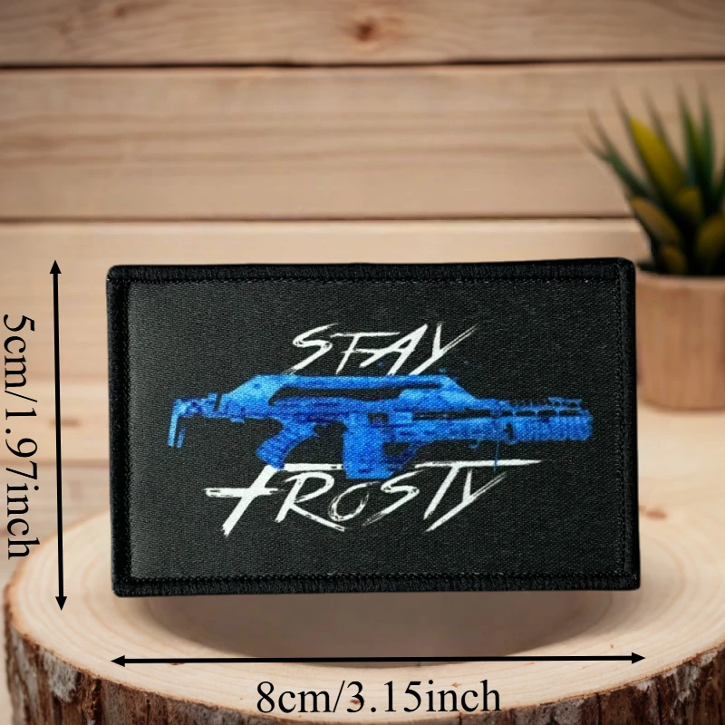 Parche con estampado de Alien Stay Frosty, chaleco táctico, sombreros con gancho y bucle, insignia de moral, mochila, pegatina decorativa, parches para brazalete para ropa - imagen 4