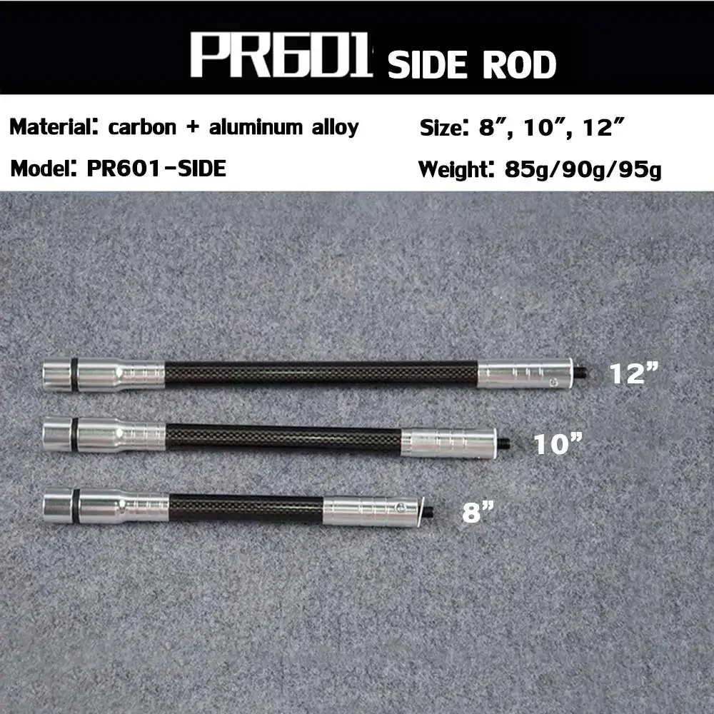 Sistema estabilizador de arco compuesto recurvo PR601, fibra de carbono pura de alta resistencia, Reduce la vibración para deportes de caza y tiro - imagen 3