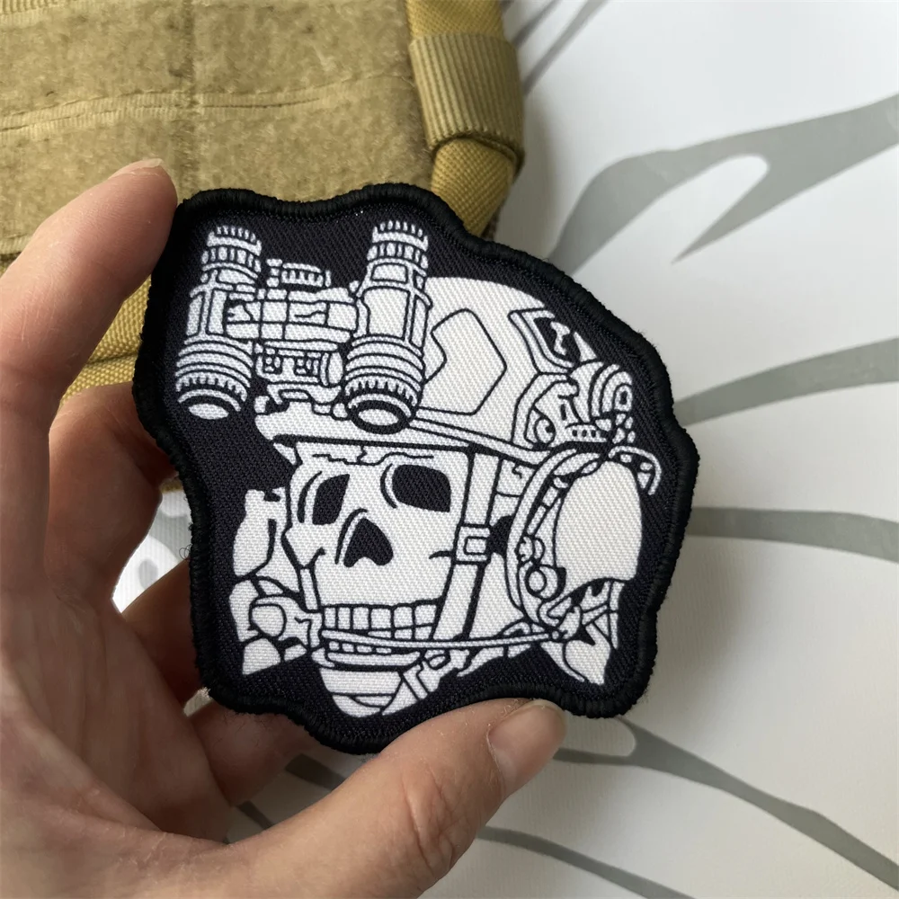 Parche táctico Toten Operator NVG Morale, mochila militar, pegatina decorativa, parches de gancho y bucle impresos con calavera para ropa - imagen 5