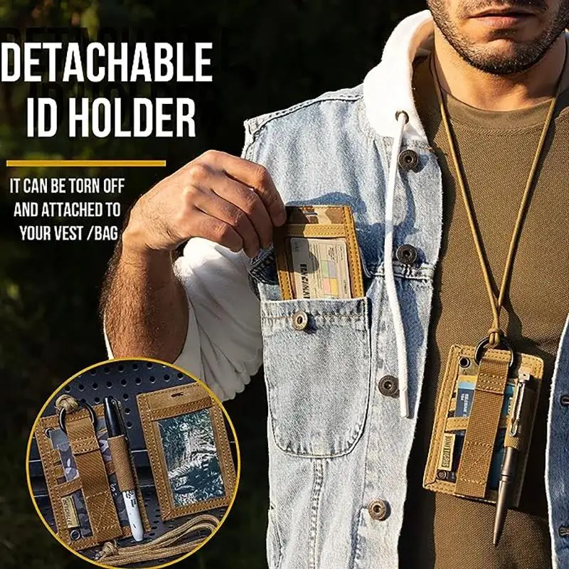 ONETIGRIS-soporte de identificación MOLLE para caza al aire libre, bolsa táctica, organizador de carpetas de archivos, bolsa militar dos en uno con colgante en el pecho - imagen 2