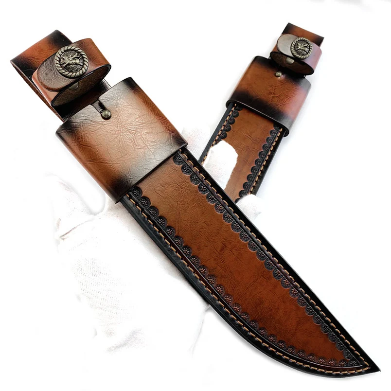 Funda táctica para cuchillo hoja fija – Cuero vacuno premium - imagen 4