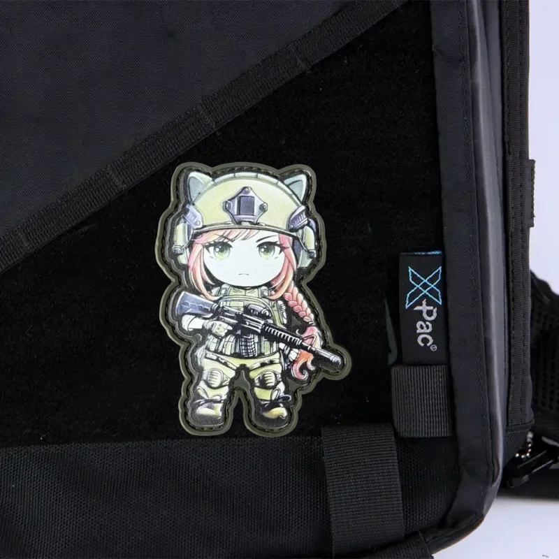 Parche táctico de Chica de Anime, insignia de moral militar, gancho y bucle impreso de PVC, mochila, ropa, accesorios decorativos, pegatina, brazalete - imagen 5