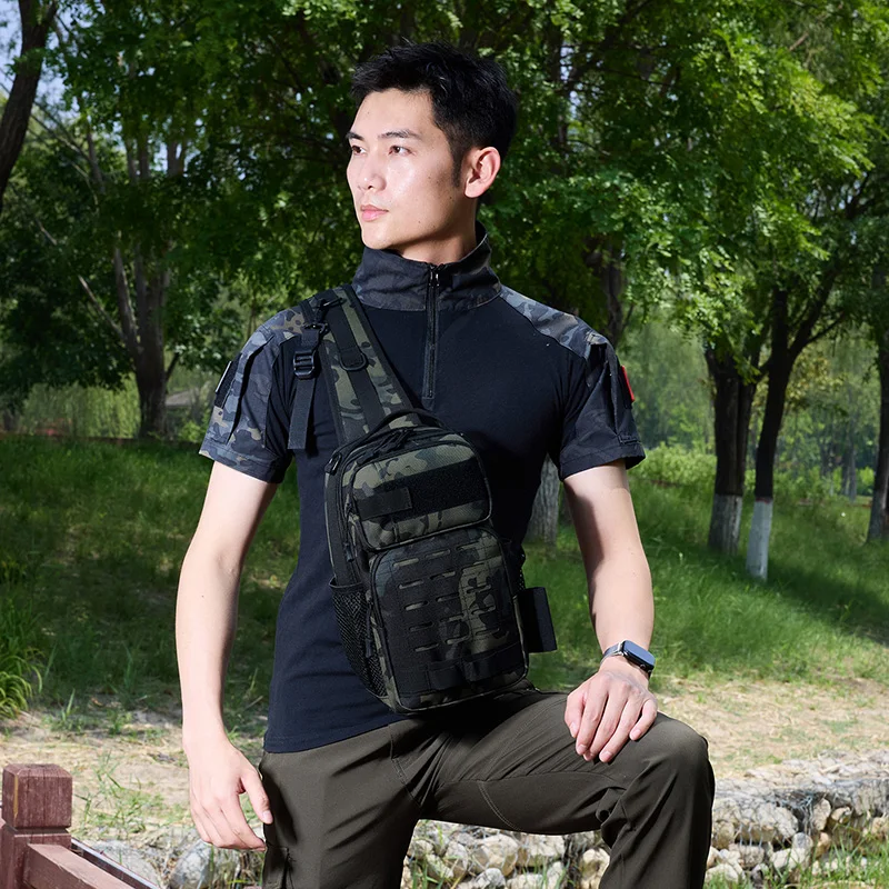 Bolsa de pecho de pesca táctica, accesorios grandes para cajas de peces, señuelo para exteriores, deportes, Camping, caza, bolsos de un solo hombro, riñonera Molle - imagen 2