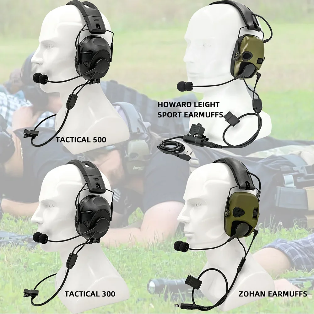 Kit de micrófono U94 PTT Y Line para Howard Leight Impact /ZOHAN EM054 /SORDIN IPSC, accesorios para auriculares tácticos con ruido - imagen 5