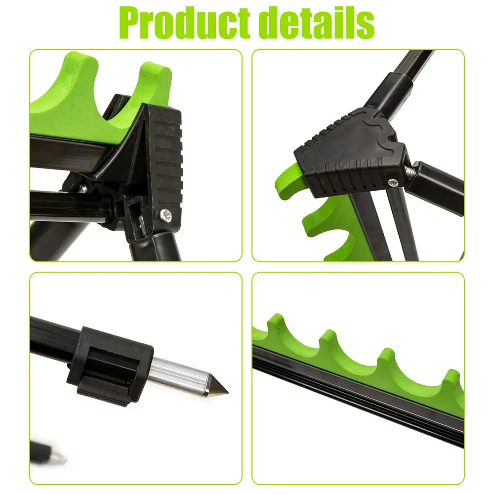 Soporte telescópico para caña de pescar con 8 ranuras, soporte para caña de pescar para Surf, soporte plegable para caña de pescar, trípode para caña de pescar - imagen 5