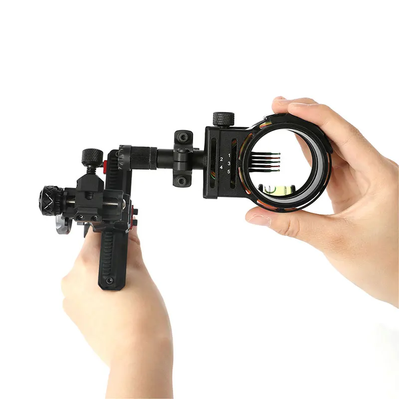 Arco compuesto de 5 pines para tiro con arco, poste de extensión de fibra de carbono de 6 ", mano izquierda/derecha, Universal para tiro con arco, mira objetivo de caza - imagen 5